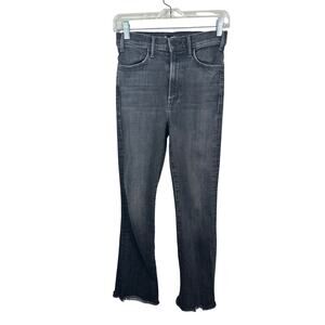 Mother The Hustler Ankle Fray Kick Crop Sharing Secrets Black Wash Size 26 EUC